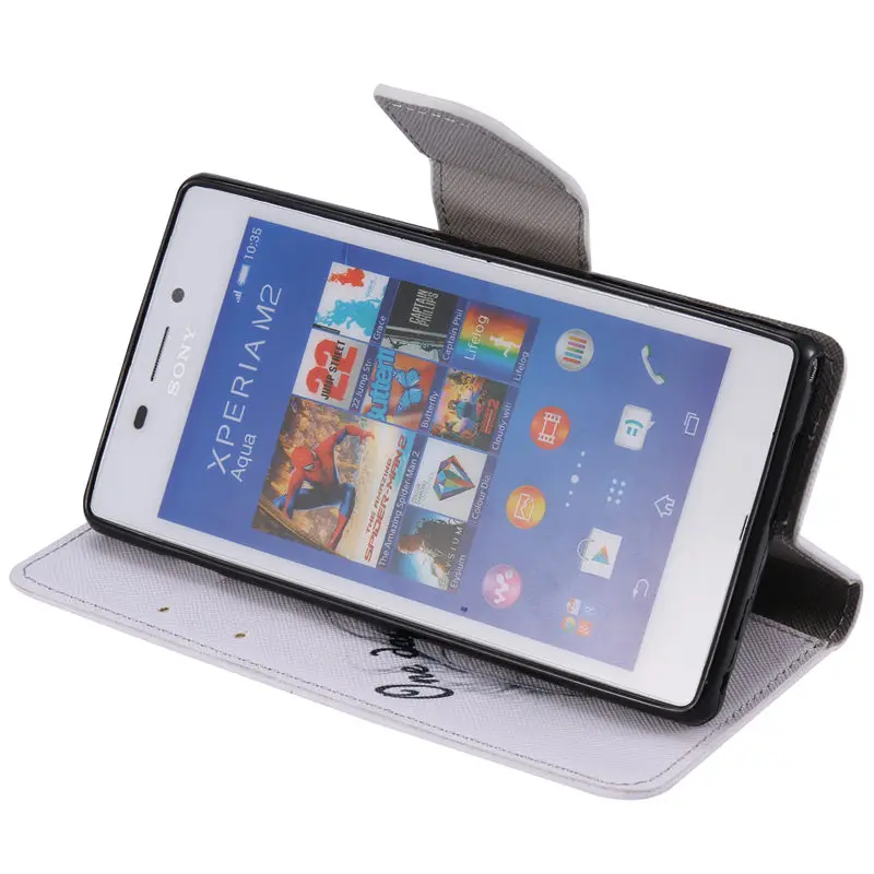 Флип раскладный Кожаный чехол Чехол для sony Xperia M2 S50h/M2 двойной D2302/Xperia Aqua D2403 D2406 с