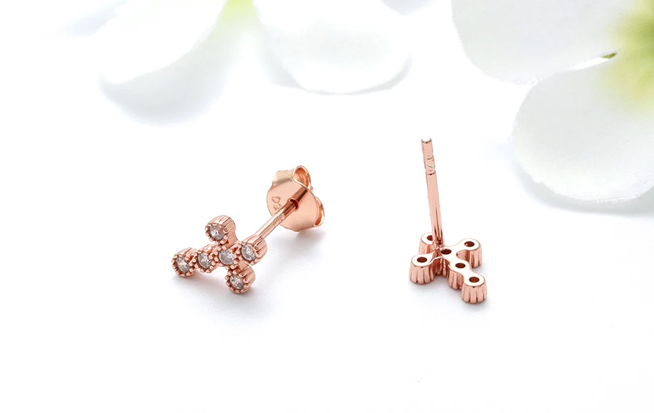 ORSA JEWELS, серьги-гвоздики с крестом для женщин, 925 пробы, серебро, 6 шт., AAA, Ослепительный CZ, рок стиль, женские Клубные вечерние ювелирные изделия, SE106