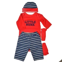 fashion boy clothes sets for 22 23 inch reborn baby doll boy red and blue color 4 pcs shirt pants hat socks doll parts