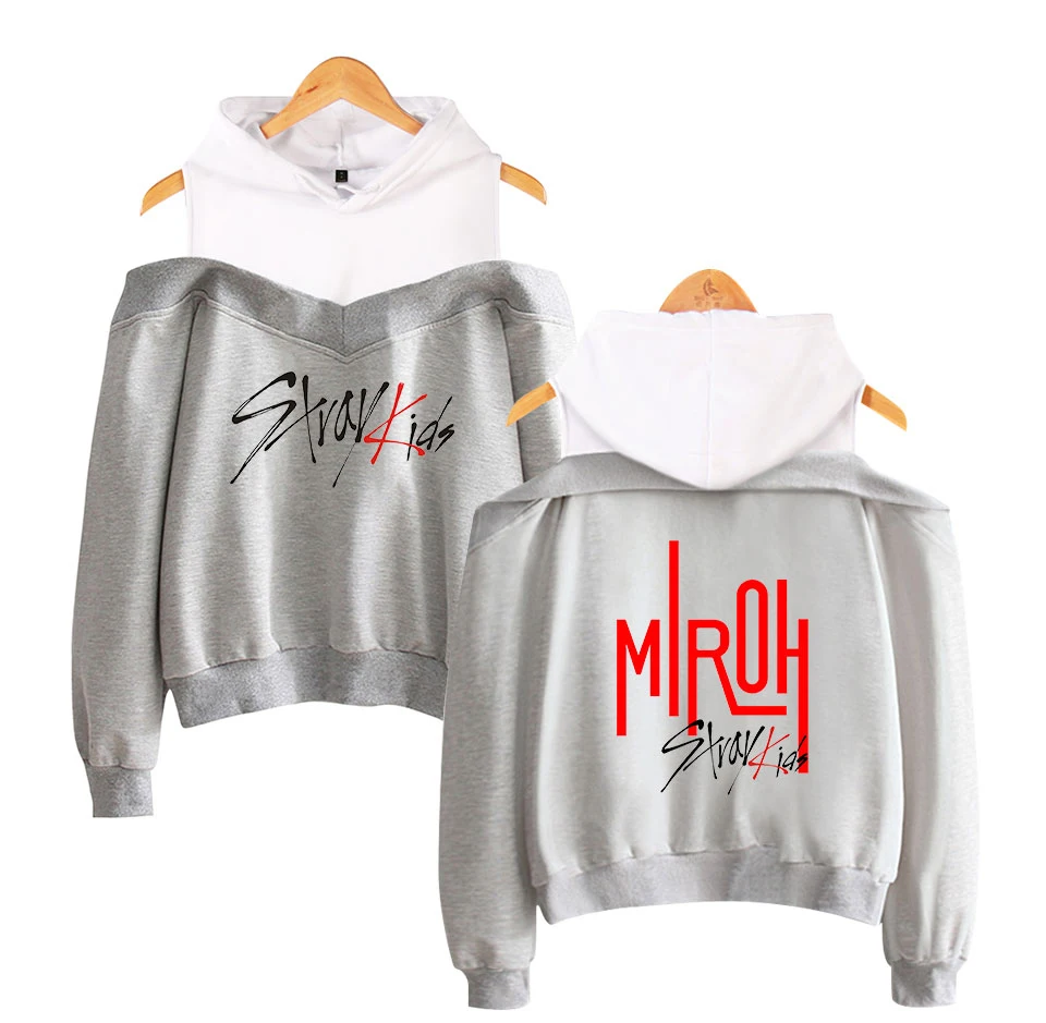 Kpop Stray Kids Miroh High Street уличная мода, толстовки с открытыми плечами, Женская толстовка в стиле хип-хоп, сексуальные толстовки, женские новые идол