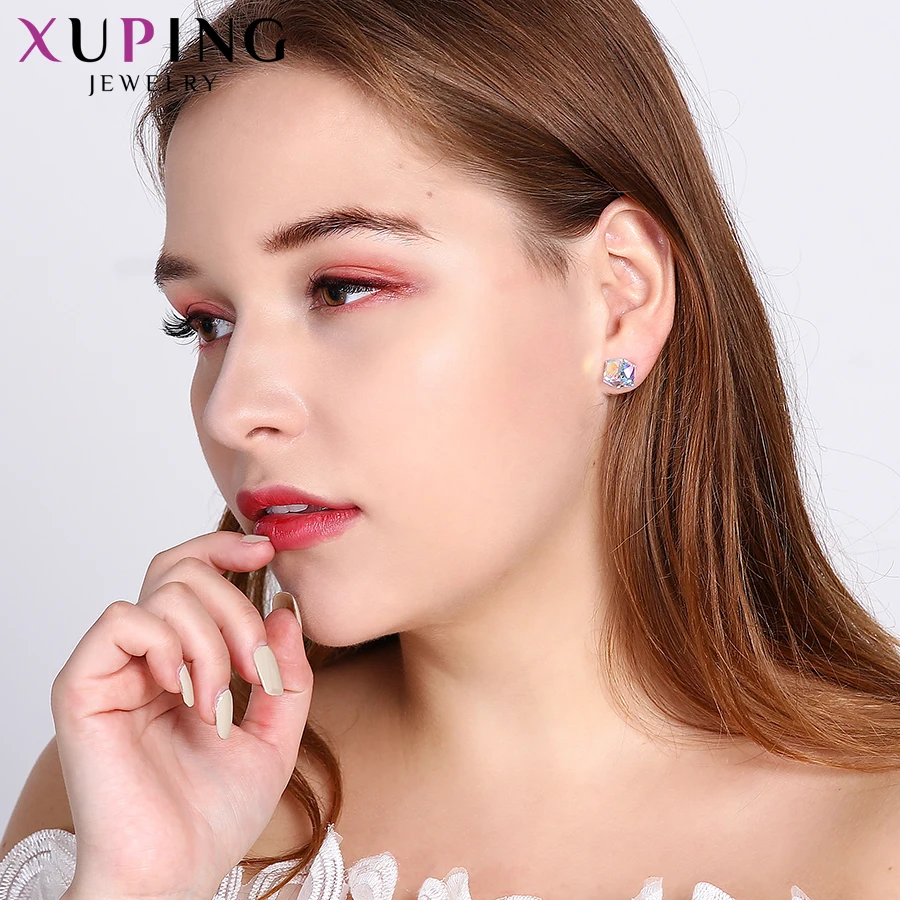 Xuping ювелирные изделия красочные серьги гвоздики красочные кристаллы от Swarovski Элегантный Минималистский стиль Подарки для женщин S174.8-20628
