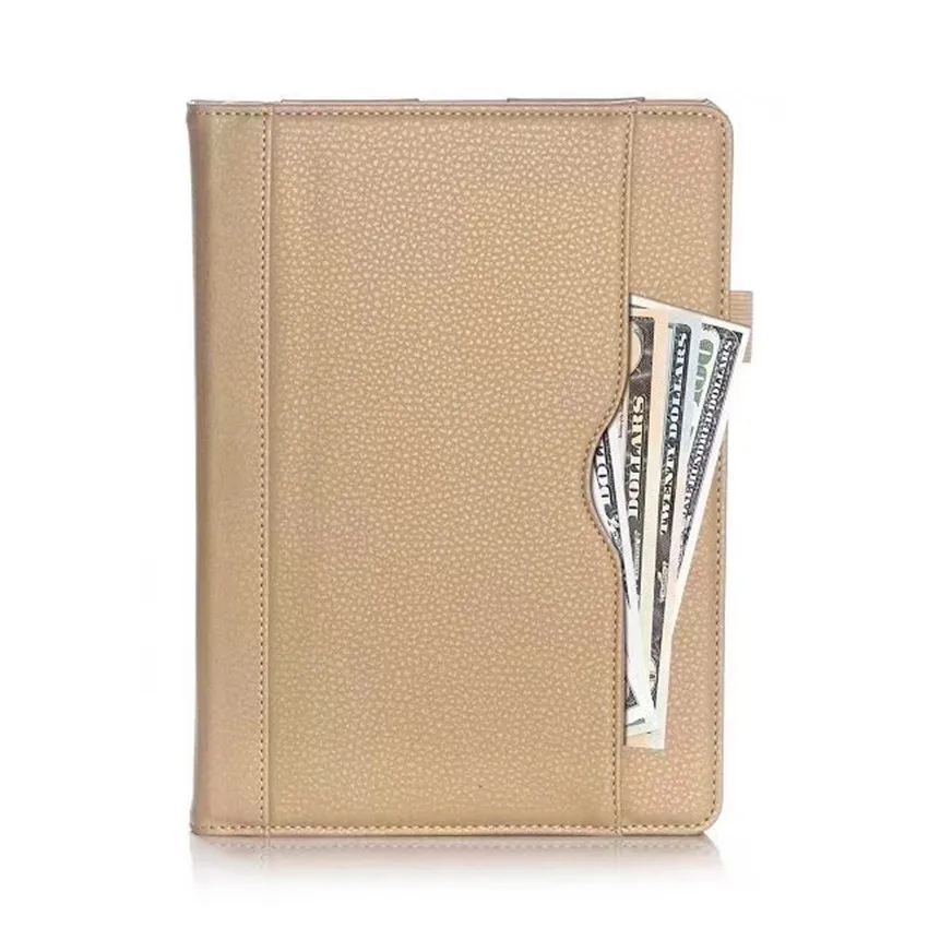 Премиум PU кожаный чехол для iPad 6-го поколения Чехол Funda ремешок на руку для iPad Air 1 2/iPad 9,7+ карман для карт - Цвет: Золотой