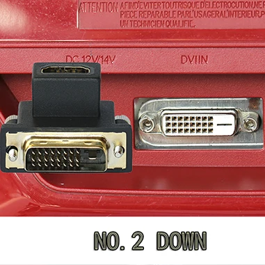 90 градусов вверх и вниз угловой DVI мужчина к HDMI Женский адаптер для компьютера и HDTV и видеокарты - Цвет: NO.2 DOWN