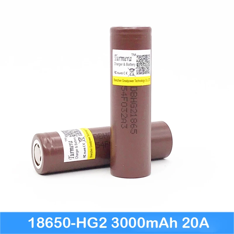 18650 батарея hg2 3000mah 20a мод электроинструменты для батареи Turmera jun5|Перезаряжаемые