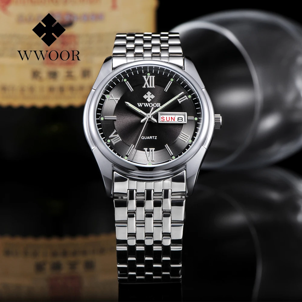 Часы WWOOR Мужские кварцевые в стиле милитари роскошные Брендовые спортивные