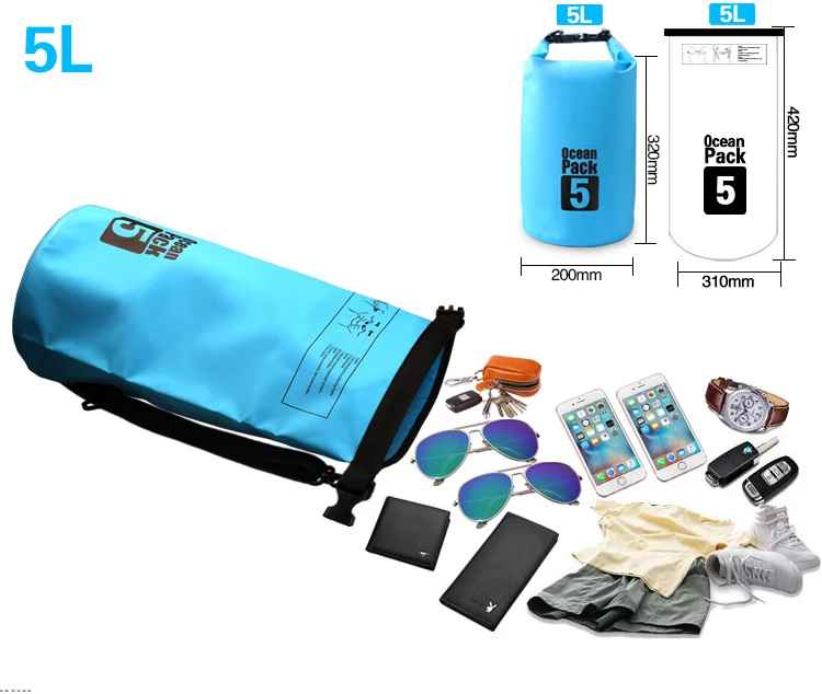 2L/5L/10L/15L/20L Водонепроницаемый сухой мешок для каноэ каяк Рафтинг Спорт на открытом воздухе плавательный мешок путешествия комплект рюкзак