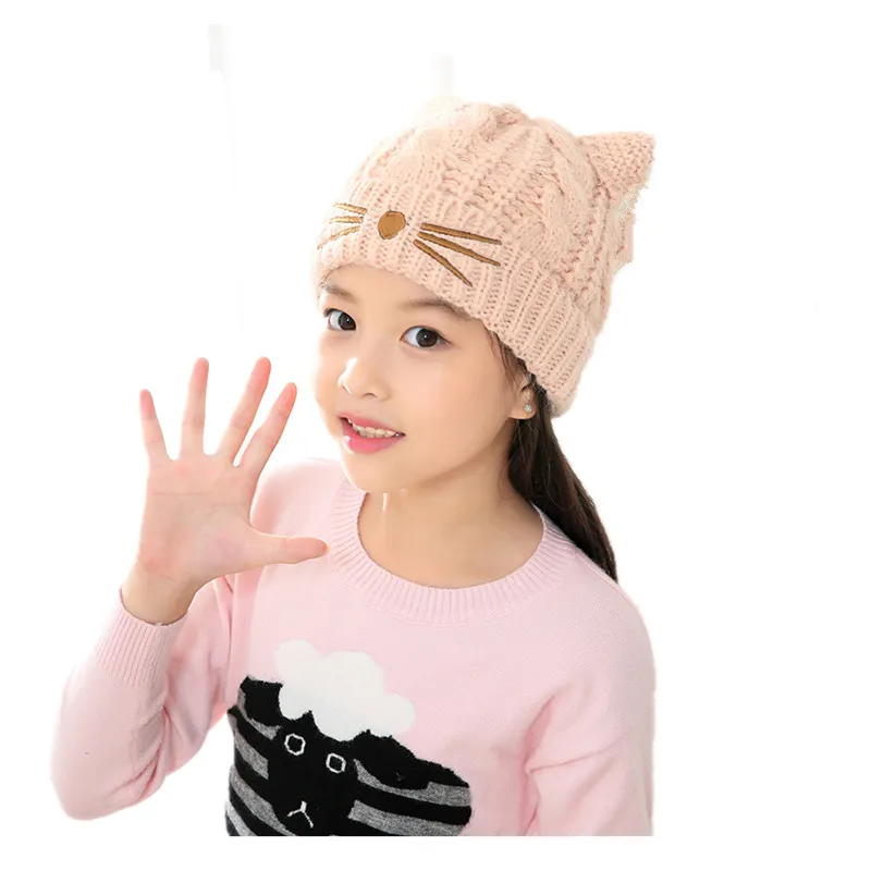 Зимние шапки ALLKPOPER для детей шапка вязаная с ушками автомобиля и Gorros Skullies & Beanies