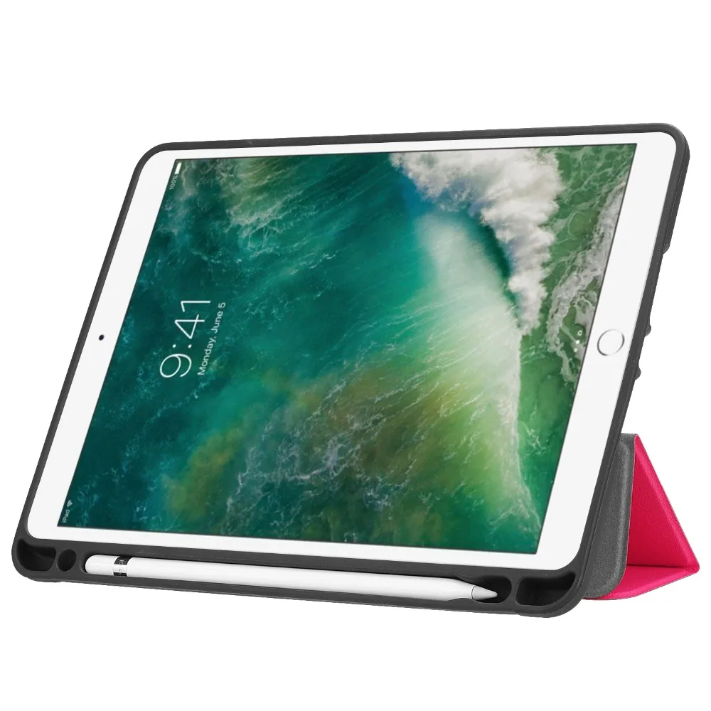 Чехол для iPad 7th 10 2 2019 ультратонкий защитный чехол с держателем карандашей Apple