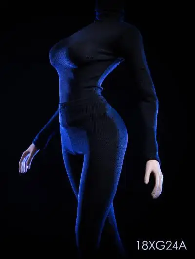 black clothing set 1/6, сексуальная одежда для девочек, черные/белые колготки, высокий воротник, одежда для подвижных фигурок 12 дюймов, TBLeague, большой бюст, бесшовное тело - Цвет: black clothing set