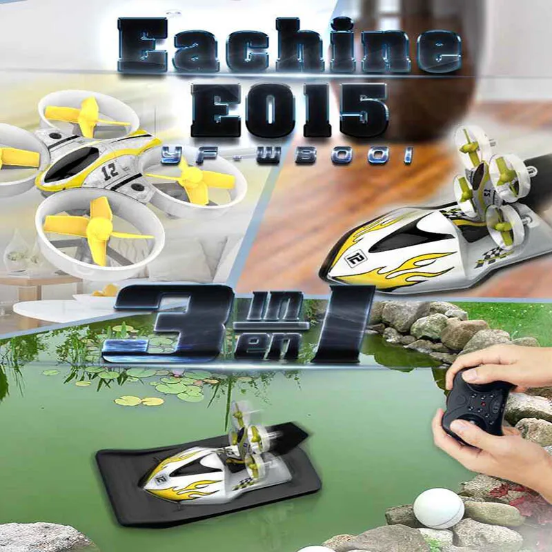 2018 Новый Eachine E015 RC автомобиль/лодка/Режим Полета 3 режима удержания высоты