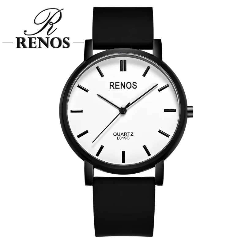 Renos стильная влюбленных Наручные часы с коробкой просто смотреть модные