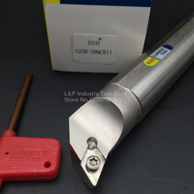 

EGO Anti-vibration Steel Bar SDQCR11 S16M-SDQCR11 S20Q-SDQCR11 S25R-SDQCR11 Metal Lathe Tools Cutter Holder For DC**11T3** Knife