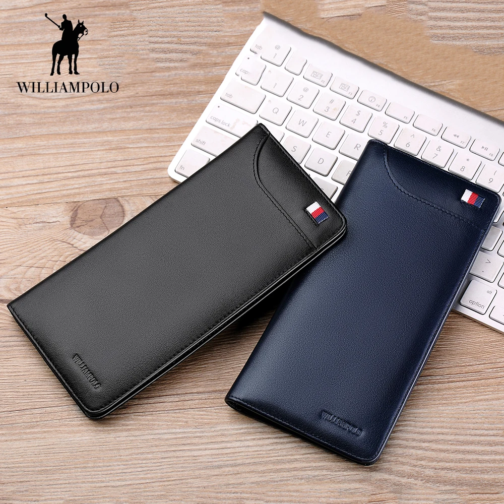 Новинка ультратонкий длинный клатч WilliamPOLO мужской кошелек для кредитных карт