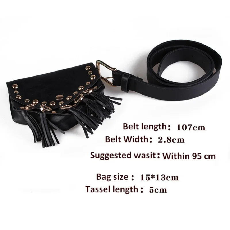 Ретро заклепки ПУ кожа поясная сумка ремни для женщин кисточкой корсет пояс