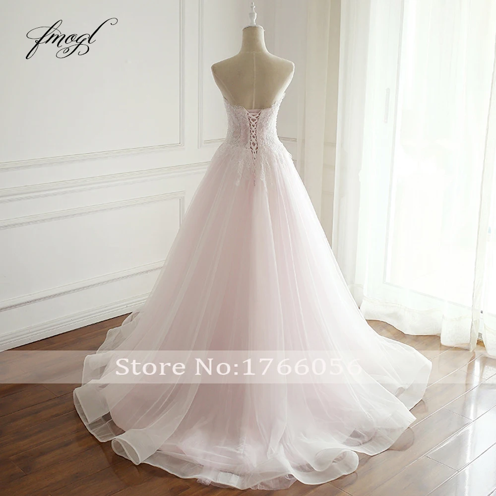 Женское свадебное платье без бретелек Fmogl кружевное с открытой спиной и