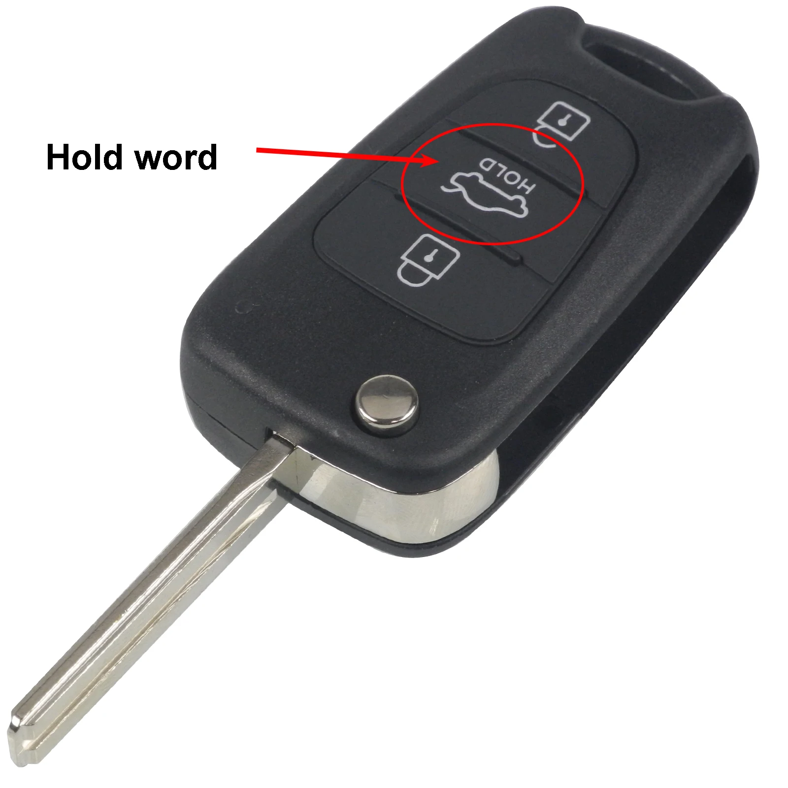 holder middle blade Jingyuqin Uncut Blade 3 кнопки откидная оболочка ключа дистанционного управления для HYUNDAI I30 IX35 для Kia K2 K5 ключи автомобиля пустой чехол - Цвет: holder middle blade