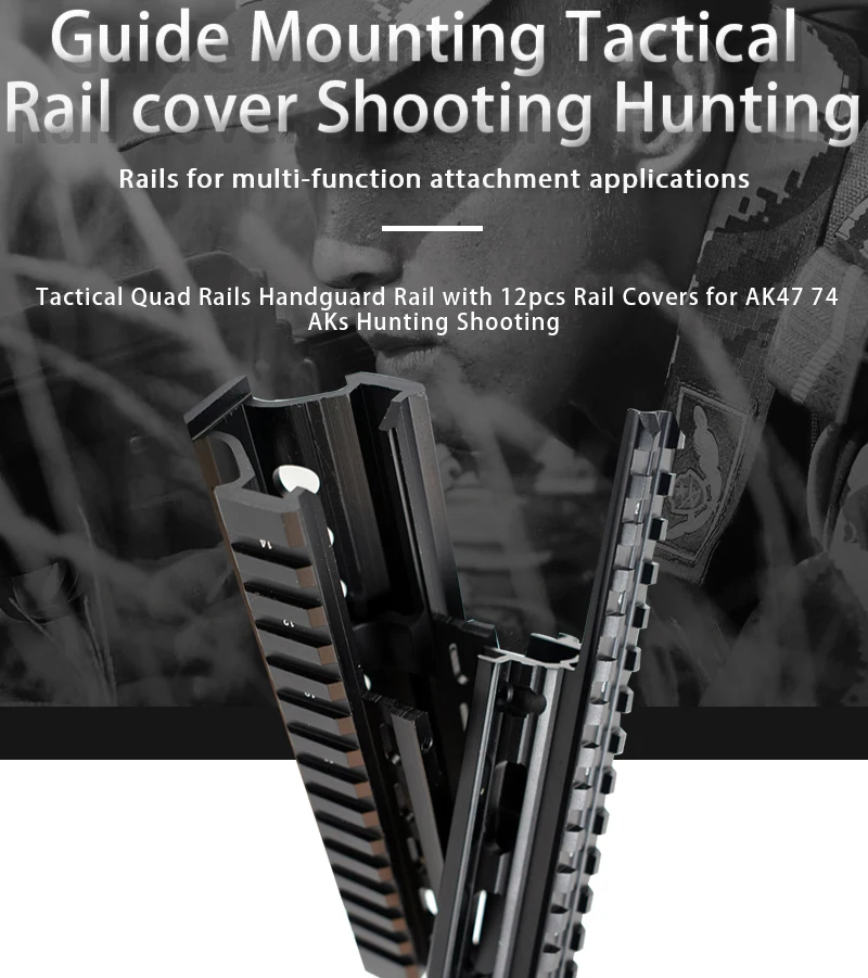 Тактический Quad Rail Mount Универсальный Quad Said Rails Handguard Rail w 12 шт. рельсовые Чехлы для AK47 74 AKS охотничья стрельба Caza