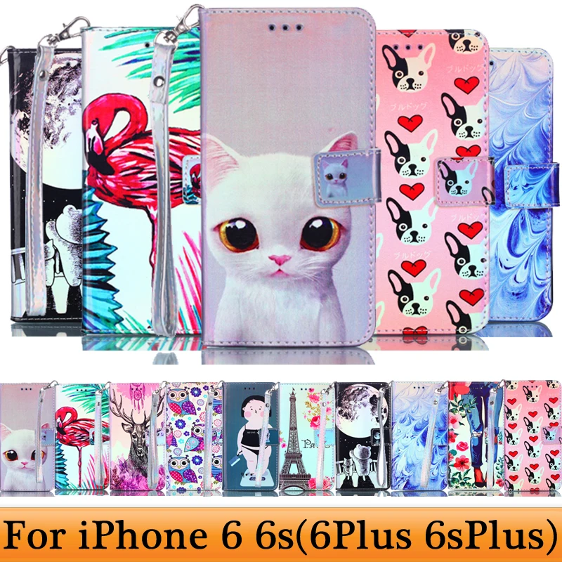 Чехол из искусственной кожи для iPhone 6 6s Plus 6splus держатели карт синий свет 3D
