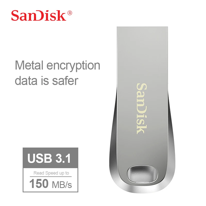 SanDisk высокоскоростной USB3.1 металлический флеш-накопитель с шифрованием 128GB 256GB150MB/s креативный Мини Ультратонкий автомобильный U диск CZ74