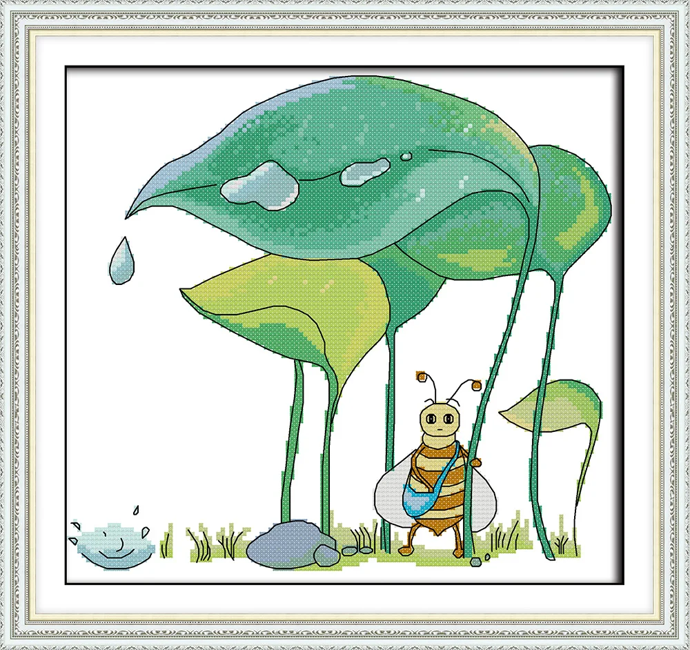 Набор для вышивки крестиком муравьи под листьями aida 14ct 11ct рукоделие сделай сам с