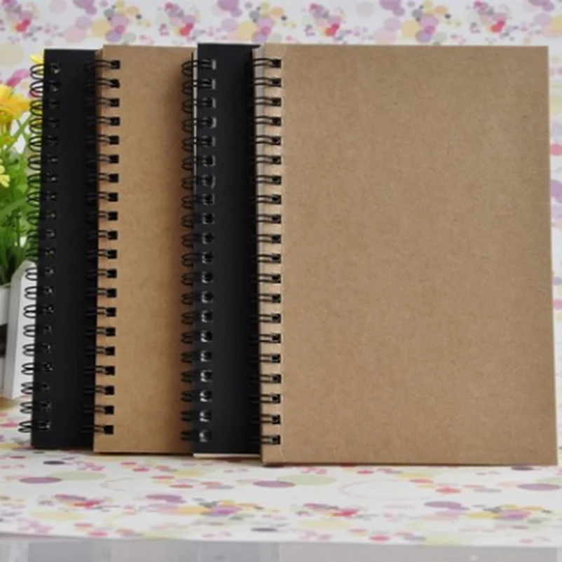 120 шт. DIY Винтаж Ретро Крафт катушки эскиз блокнот пустой блокнот, творческий блокнот школьные канцелярские принадлежности