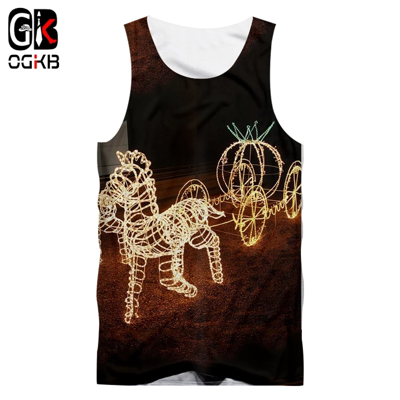 OGKB мужская повседневная майка с тыквой 3D принтом оптовая продажа Мужская Новая