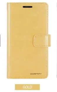 Mercury Goospery синяя Луна дневник Флип Бумажник чехол для samsung Galaxy J7 Pro S5 S6 S7 EDGE S8 PLUS NOTE 3 4 5 8 - Цвет: gold