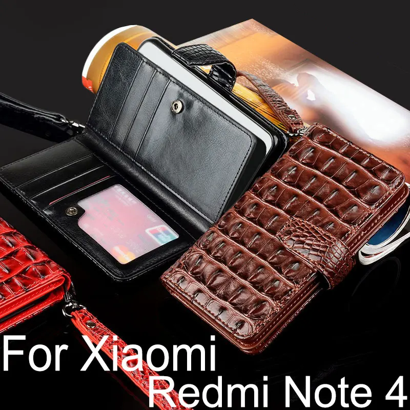 Для Xiaomi Redmi Note 4 Чехол роскошный крокодиловый Змеиный кожаный флип чехол с