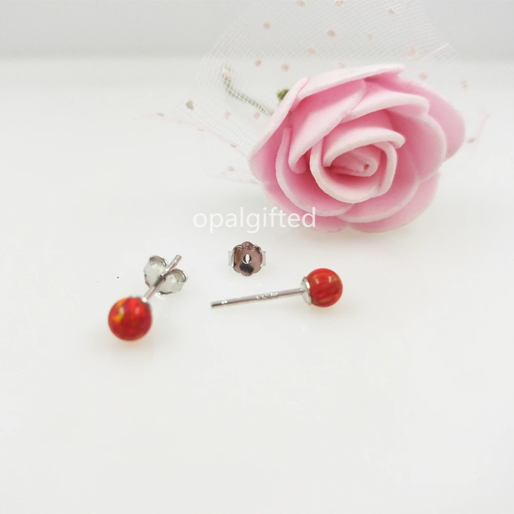 Женские серьги с опалом 1 цвет 4 мм|beads stud earrings|fashion earringsstud earrings |