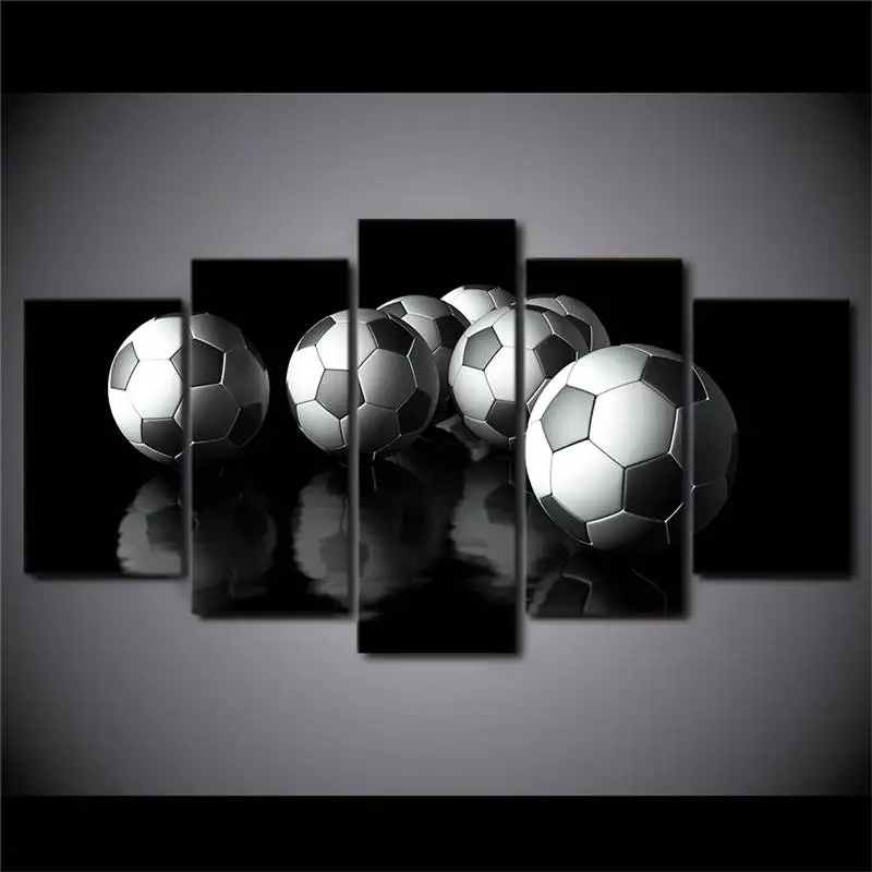 

Hd Printed 5 Piece Canvas Art Soccer Painting Football Wall Pictures Modular Framed Painting Home Decor Free Shipping Cu-2607b