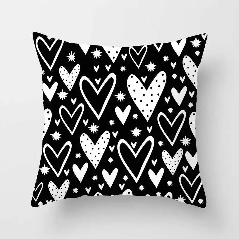 velvet polyester pillowcase home decorative heart five star dot triangular flag balloon ok cushion cover | Дом и сад