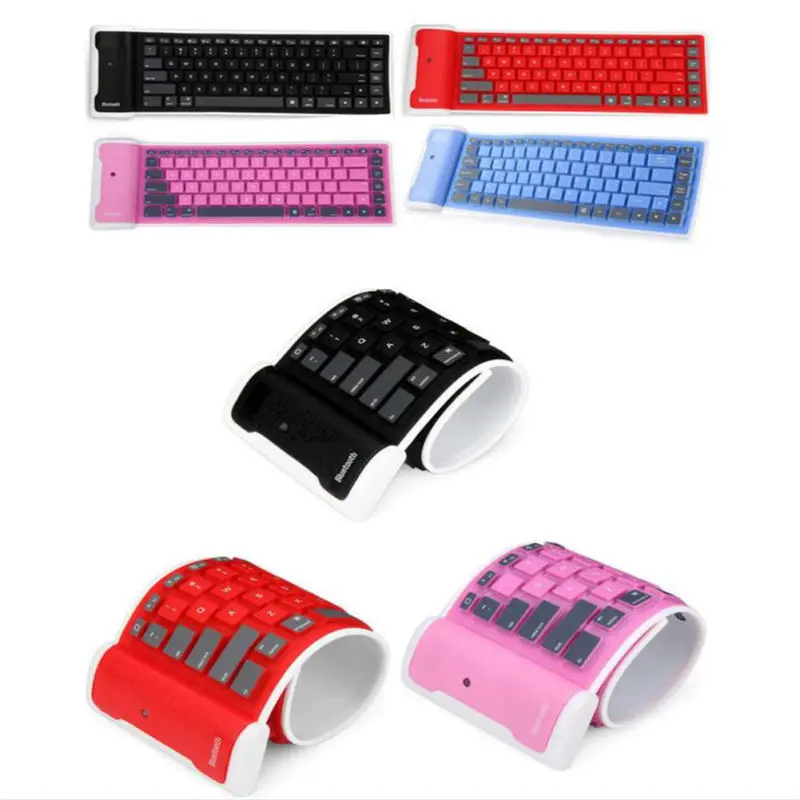 Basix 2.4G Wireless Folding Keyboard Soft Silicone Bluetooth Mini with USB Receiver for Tablet Computer Keypad | Компьютеры и офис
