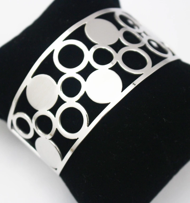 Женский браслет из нержавеющей стали с вырезами ширина 6 5 см * 4 см|open bangle|bangle