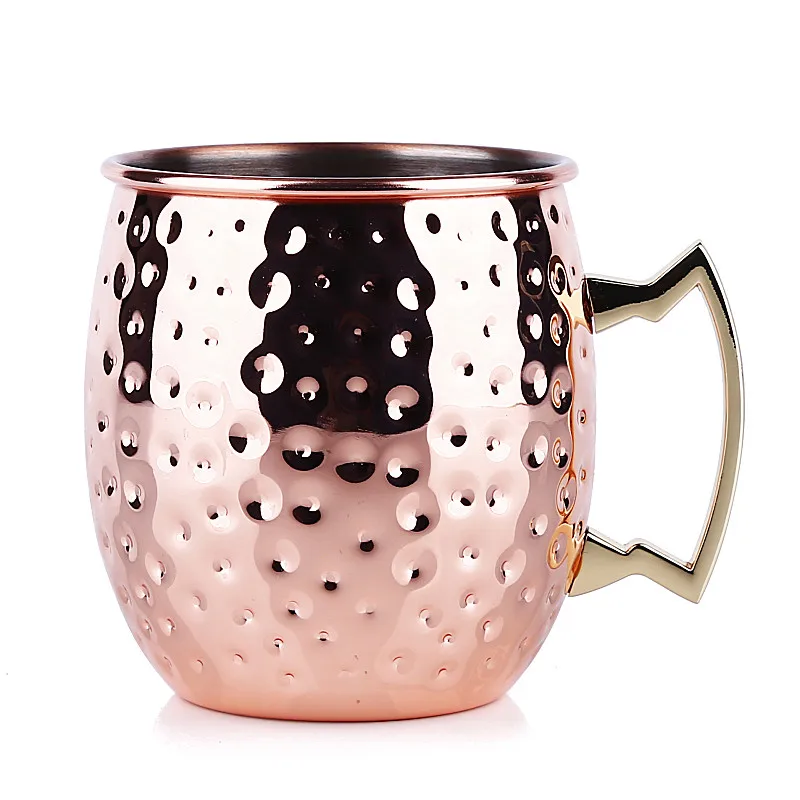 Premium Hammered Copper Plated Stainless Steel Moscow Mule Mug Drum-Type Cup of Barware 550ml | Дом и сад