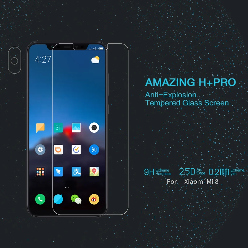Стекло для Xiaomi Mi8 Mi 8 закаленное стекло Nillkin Amazing H + Pro Защита экрана 2.5D кривая