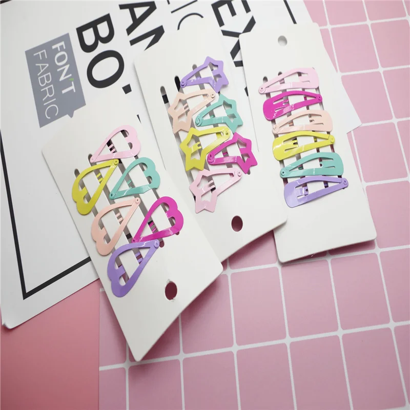 Заколка для волос девочек ярких цветов BB заколка в форме звезды кавайная сердца