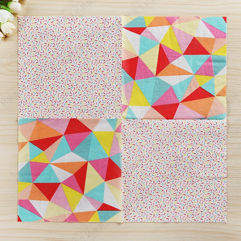 200 шт геометрическая фигура ткань салфетки зеленый красный оранжевый синий