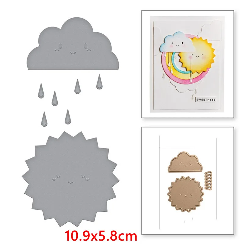 H2843 weather cloud Винтажный цветок, фрукты, металлические Вырубные штампы, трафарет для скрапбукинга "сделай сам", фотоальбом с тиснением для изготовления подарочных открыток, рукоделие - Цвет: H2843 weather cloud