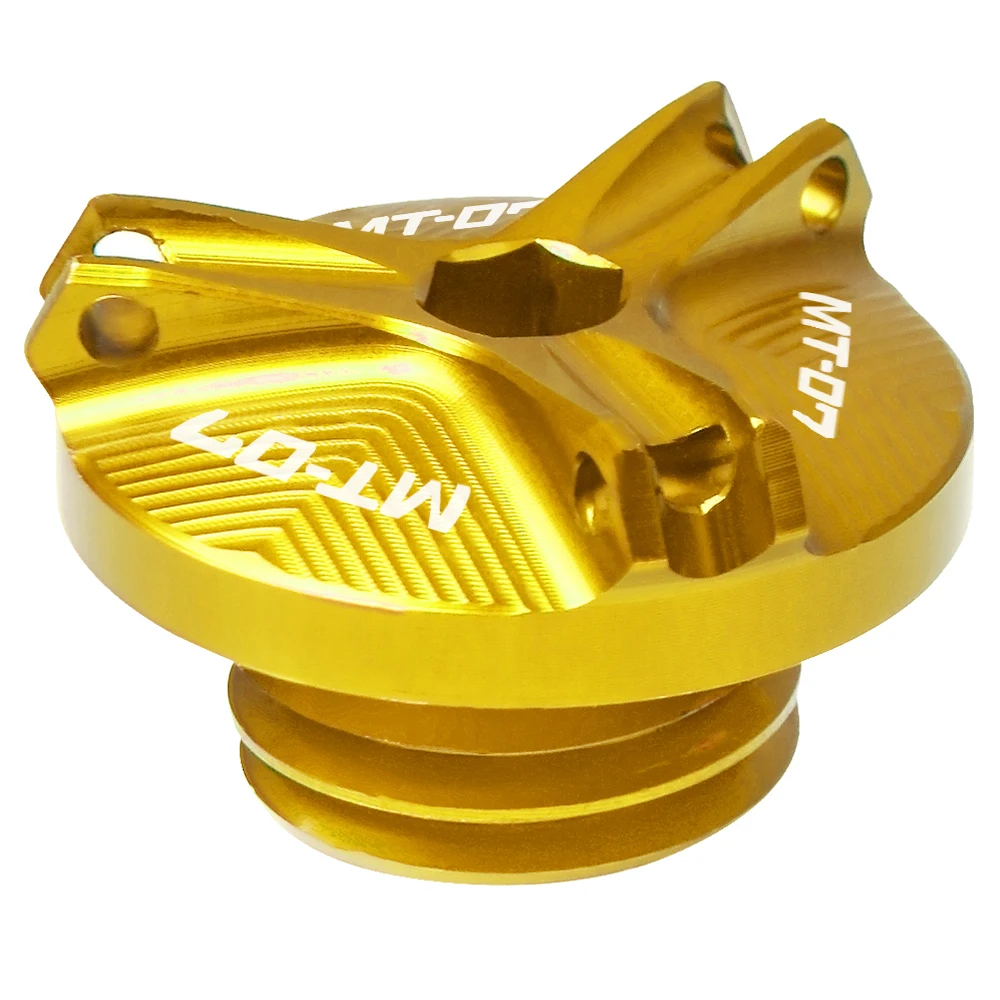gold CNC машинное масло Кепки для Yamaha MT 07 MT-07 MT07 mt 07 мотоциклы заливочного отверстия Кепки болт наполнитель чехла - Цвет: gold