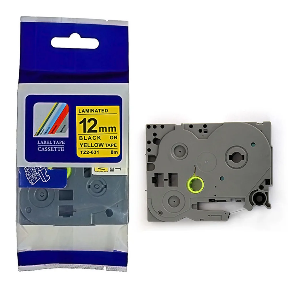 Лента для принтера TZ P-Touch совместимая с TZ2 631/TZ2-631/tz2 631/tz2-631/tz631/12 мм * 8 м/черная