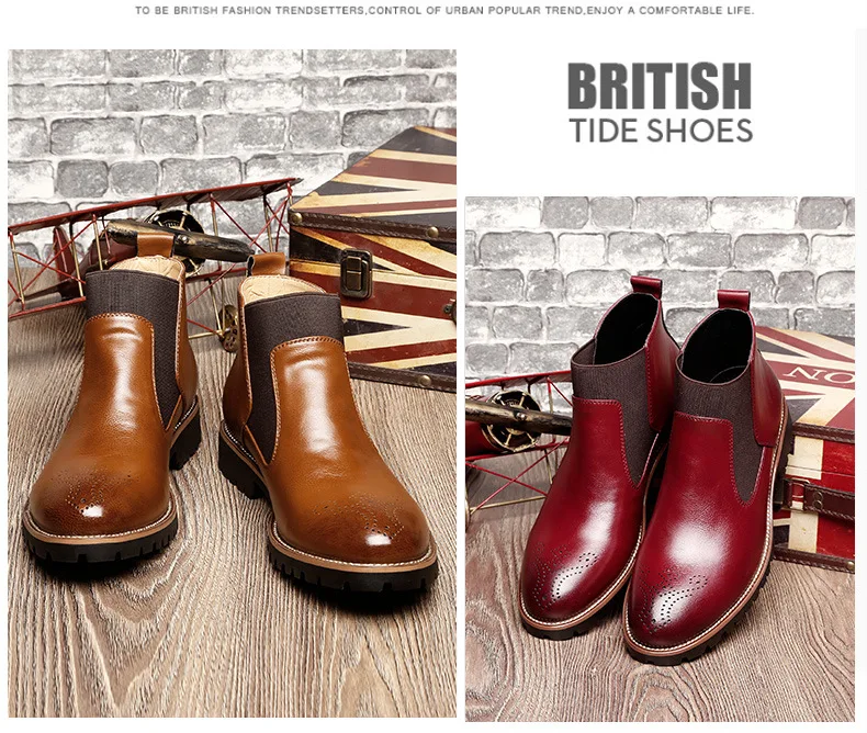 Мужские ботинки с высоким берцем английский стиль большие размеры мартинсы