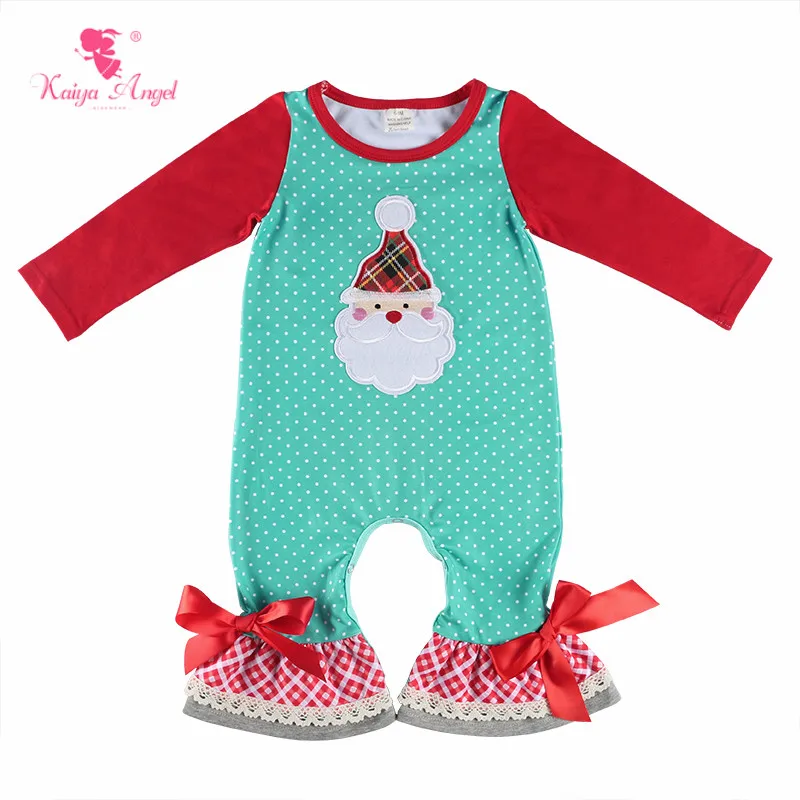 KY-LYK-171 Kaiya Angel/ Рождественский комбинезон для маленьких мальчиков, осенняя эксклюзивная одежда с длинными рукавами для маленьких девочек, комбинезон с аппликацией в виде Санта-Клауса - Цвет: KY-LYK-171