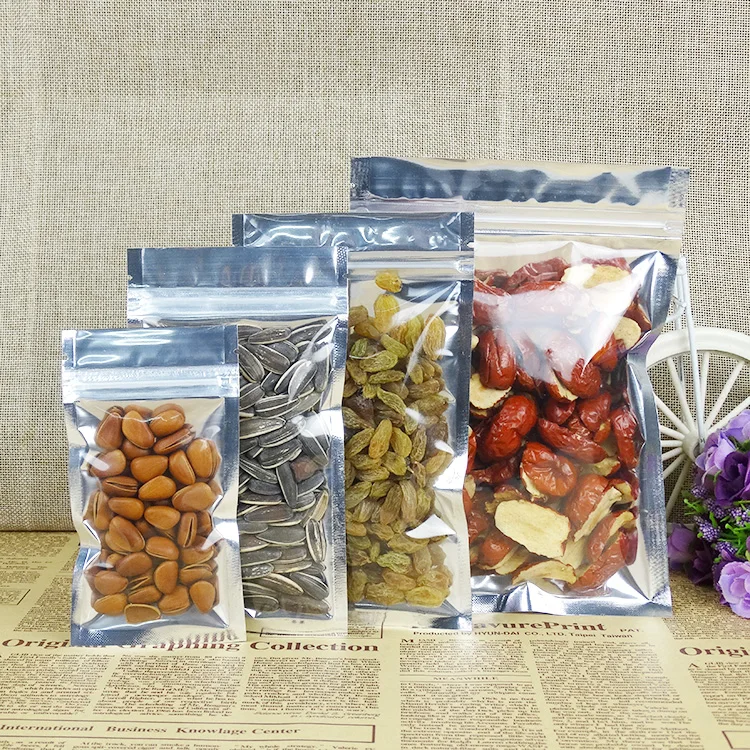 100 шт 20*30 см полупрозрачное покрытие Алюминиевый ziplock мешок молния reusalbe