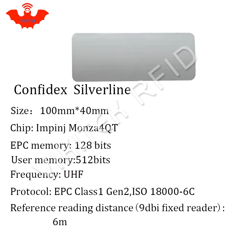 UHF RFID ультратонкая анти металлическая бирка confidex silverline 915m 868m Impinj M4QT 50 шт.