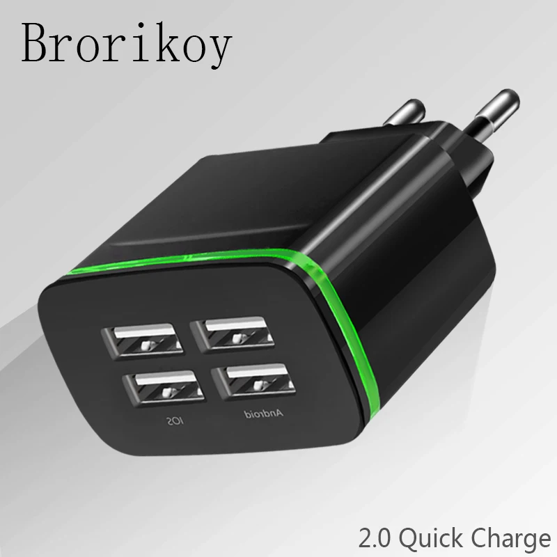 Зарядное устройство с 4 USB портами для iPhone X Xs Max Samsung S8 Note 9 Xiaomi|Зарядные устройства