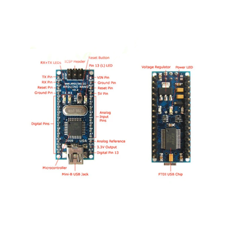5 шт./лот Nano 3 0 контроллер совместим с CH340 USB драйвер без кабель для Arduino UNO/nano V3.0