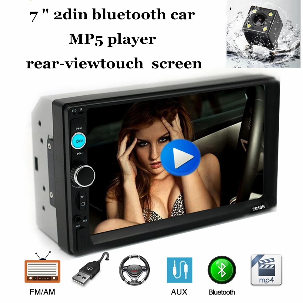 Wetowe C100 7010b 2Din автомобильный mp5 плеер 7 &quotHD Автомобильное Радио Аудио Bluetooth задний