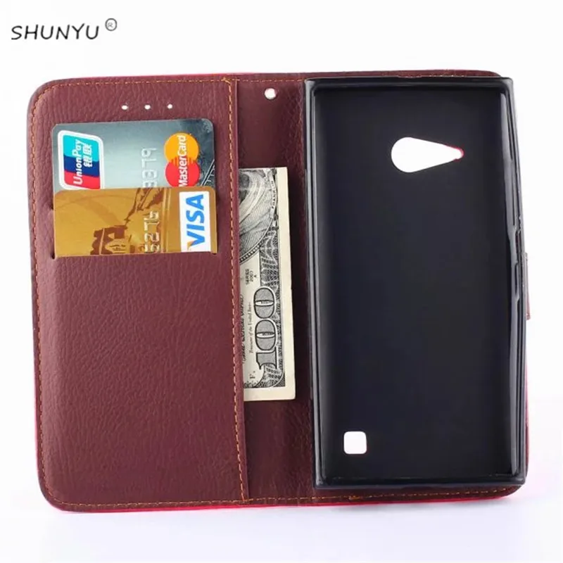 Для Nokia Lumia 730 735 N730 Case Лист Застежка PU Бумажник флип Кожаные Чехлы Стенд Держатель