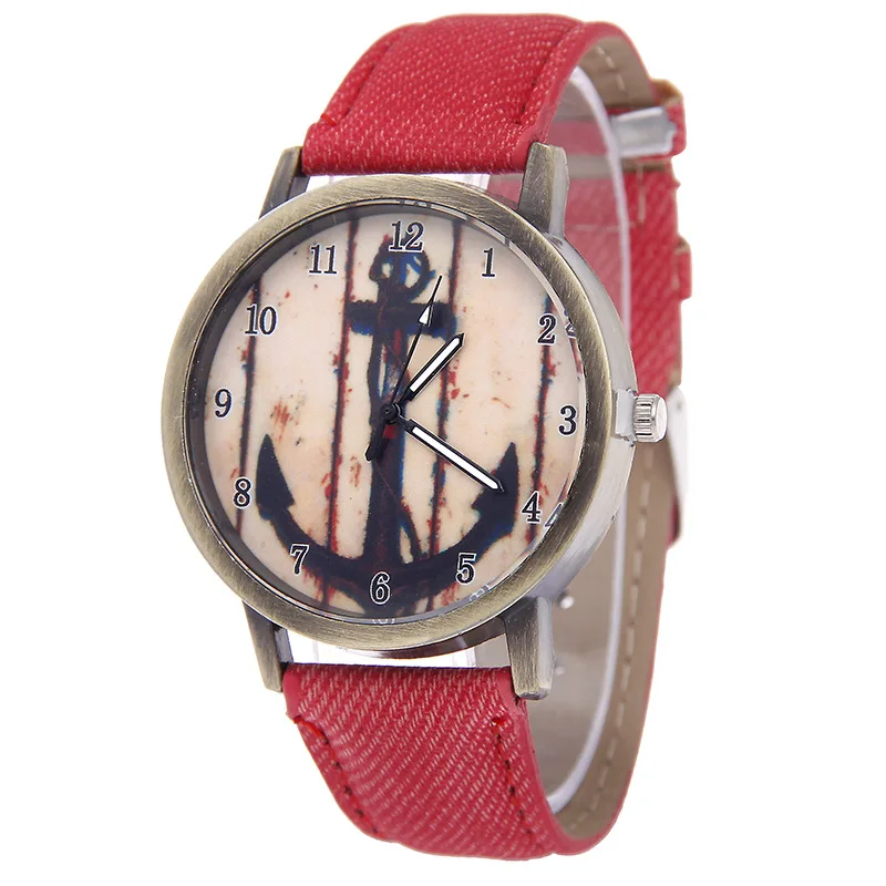 2018 Горячие винтажные часы с матросским принтом якорь женские очаровательные