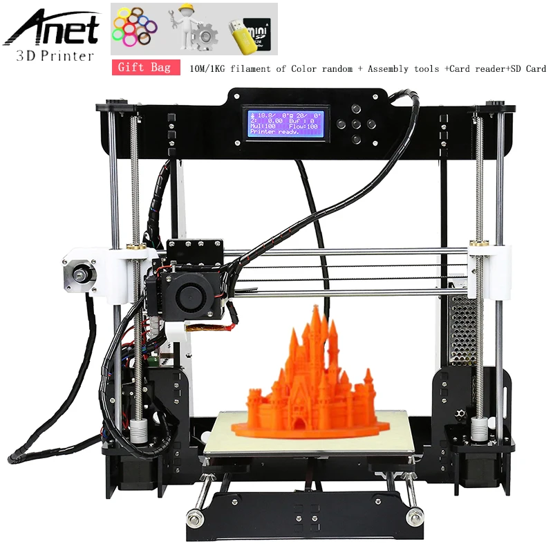 Горячая продажа Anet A8 и авто 3d принтер Высокое качество Reprap DIY сборка комплект с